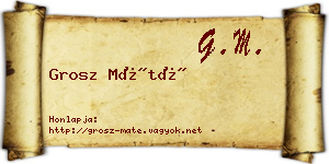 Grosz Máté névjegykártya